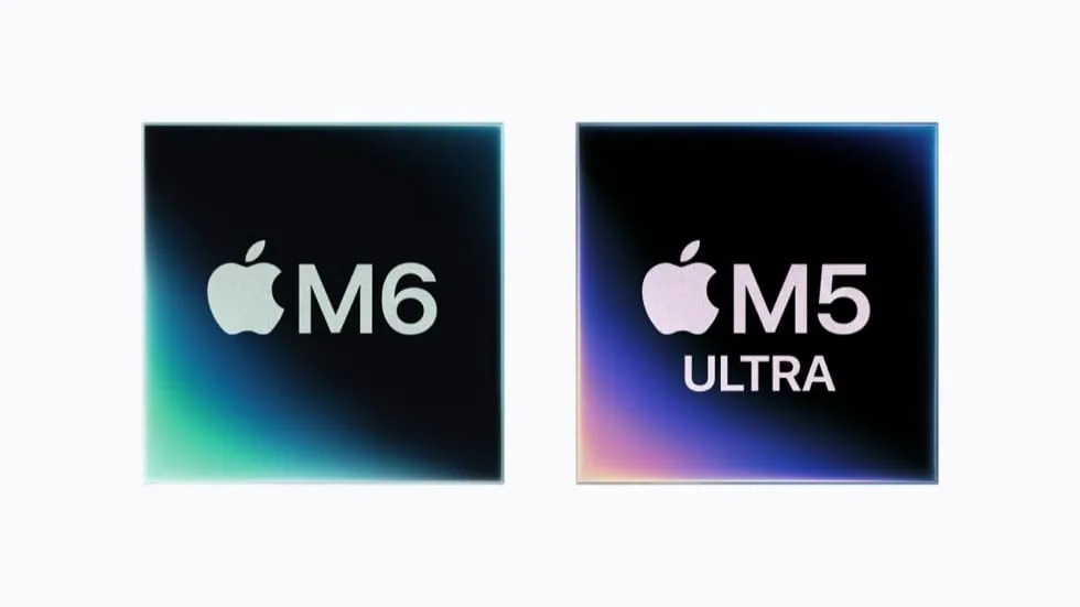 Apple's announcement graphic for the M6 and M5 Ultra, revealed in late August 2026. Image: Apple.